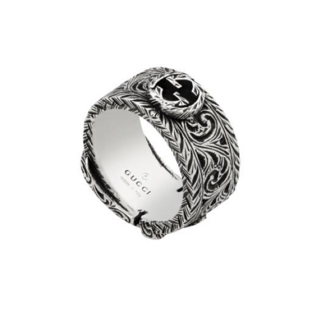 NIB Authentic Gucci Interlock Garden Ring Silver - Picture 1 of 4